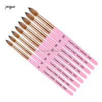 Kolinsky #10 de Asian Nail Supply Pinceau acrylique avec manche en bois rose Vente en gros d'usine par Asian Nail Supply