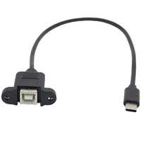 Cable de Panel Personalizado con Conector BF a USB 2.0 Tipo C Macho, con Bloqueo de Tornillo y Revestimiento de PVC para Altavoces y Micrófonos