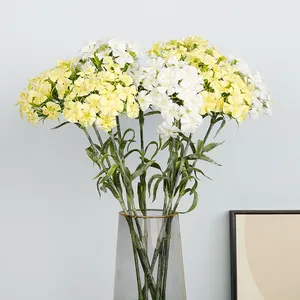 Vente en gros d'oeillets artificiels en soie fleurs Dianthus pour mariage fête décoration de la maison arrangements floraux