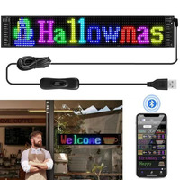 Panneau LED flexible pour voiture, format long, P4 HD, message défilant, matrice lumineuse, USB 5V, RGB adressable, IP-67, étanche, lumière ambiante