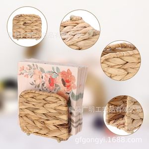 Straw Woven Napkin Holder Square Eco-Friendly Country Style <b>Wedding</b> Tabletop Decor - Product Image 3