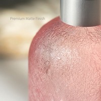 Bouteille diffuseur de parfum cylindrique en verre dépoli de 200 ml avec bouchon à vis, finition craquelée rose de luxe pour la maison, vente en gros