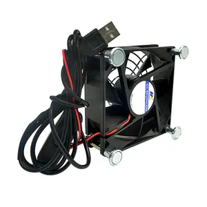 Ventilador de refrigeración sin escobillas USB de 80mm, ventilador de refrigeración magnético silencioso de 5V, mini ventilador de ordenador 8010 8015 8025 para pequeños electrodomésticos