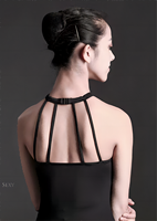 Vente en gros adulte robe de ballet dentelle ballet une pièce robe d'entraînement sans manches col droit professeur danse corps costume sexy justaucorps
