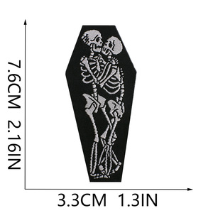 Tissu brodé <span class=keywords><strong>panthère</strong></span> noire fer sur patch vêtements décorés de patchs de main fantôme crâne de cerise - Product Image 2