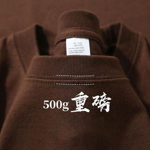 Custom logo 500 GSM zwaargewicht 32 count 100% katoen unisex anti-pilling niet makkelijk vervormd huidvriendelijk blank zacht T-shirt - Product Image 5