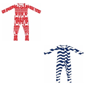 Combinaison bébé en tissu bambou et élasthanne personnalisée, à fermeture éclair bidirectionnelle, facile à changer de couche, confortable et respirante, très vendue - Product Image 2