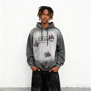 Felpa con Cappuccio Vintage Effetto <span class=keywords><strong>Spider</strong></span>, Ricamo Applicato, Stile Hip Hop Street, Manica Lunga Larga per Uomo - Product Image 6