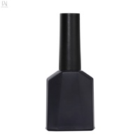Vernis à ongles gel de luxe 10 ml OEM/ODM en gros 2026 – Bouteilles en verre irrégulières noir mat avec pinceaux et bouchons pour gel UV (conteneur vide)