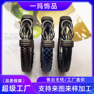 Brazalete con Nudo en Forma de Ocho, Acero Inoxidable, Cierre Ajustable a Presión, Joyería para Hombre, Regalo, Diseño Geométrico - Product Image 5