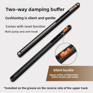 Moderna porta in legno magico sistema scorrevole nascosto facile vite pista inferiore invisibile montaggio a parete accessori di sospensione - Product Image 5