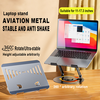 Support de plaque en acier au carbone rotatif à 360 ° pour ordinateur portable et ordinateur portable de jeu avec fonction de levage conçue pour les tablettes PC