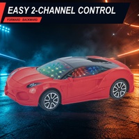 Voiture de course télécommandée abordable avec éclairage 3D, corps en plastique durable et système radio 27 MHz – Idéale comme cadeau de Noël