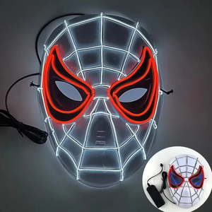Masque LED intégral d'araignée d'Halloween - Déguisement lumineux pour cosplay - Product Image 5