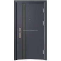 Prix approprié Gris foncé Extérieur moderne Portes d'entrée de luxe de luxe avec sécurité avant et empreinte digitale avec serrure intelligente