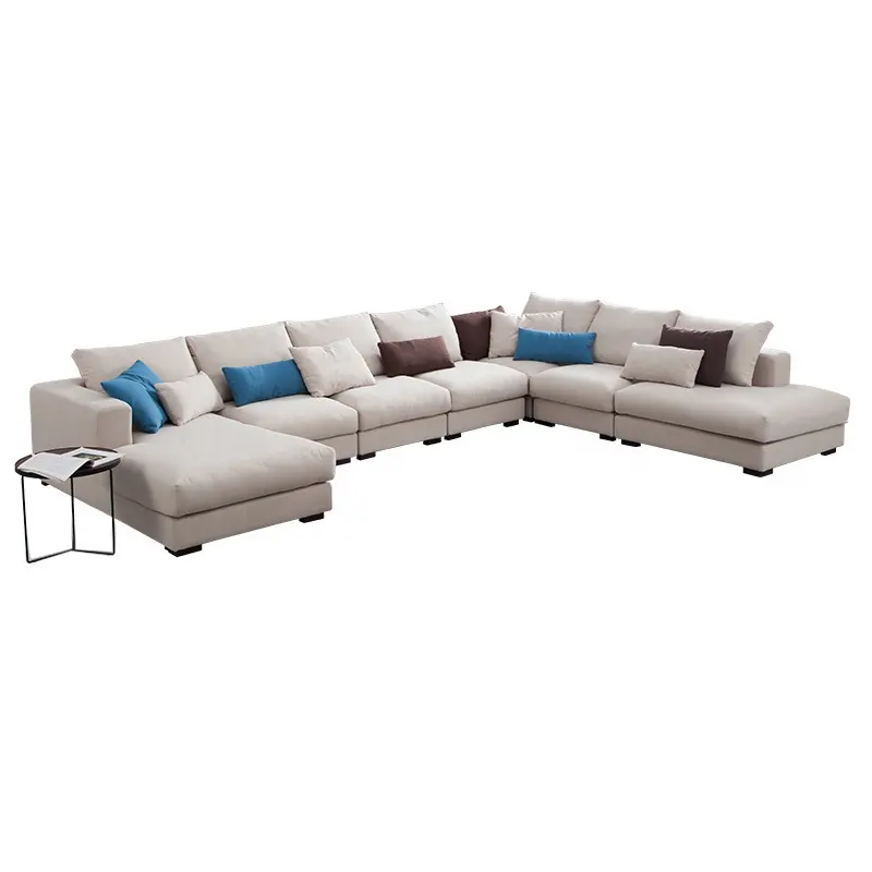 Kualitas Tinggi Gaya Eropa Ruang Tamu Furnutre Sofa Lounge Sofa Set Berkapasitas Modern Kain Sectional Sofa