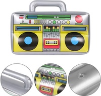 80s 90s décorations de fête gonflable Radio Boom Box rétro téléphone portable guitare Hip Hop accessoires de cabine photo