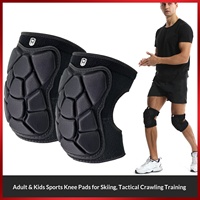 Genouillères de sport pour ski, roller, patinage sur glace, genouillères tactiques épaisses en polyester anti-collision pour adultes et enfants
