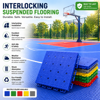 Dalles de sol suspendues modulaires en PP haute résistance pour terrains de basketball extérieurs et usines