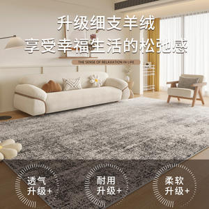 Tapis de salon moderne et minimaliste, rectangulaire, abstrait, gris, blanc, texture dégradée, antidérapant, pour canapé, table basse, chambre à coucher - Product Image 5