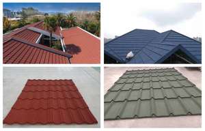 Panneau de toiture en zinc-<span class=keywords><strong>aluminium</strong></span> coloré enduit de sable, résistant à la chaleur, de forme carrée, pour la production de toitures tropicales et en dôme, ligne de production Milano - Product Image 6