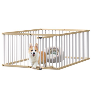 Metal Pet Cage Fence Rectangle Expandable Indoor Dog Enclosure Breathable <b>Small</b> To Medium Sized - Product Image 1