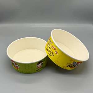 Boîte d'emballage alimentaire pour plats chauds, bols à soupe et salade avec couvercle, bol en papier kraft jetable, bol en papier CKB blanc et brun - Product Image 4