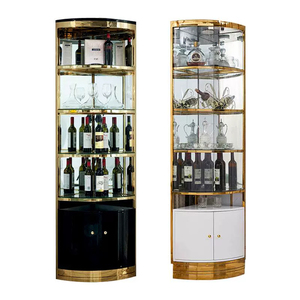 Mueble Bar Esquinero Moderno Minimalista <span class=keywords><strong>de</strong></span> Acero Inoxidable y Madera Maciza, Mueble para el Hogar, Venta Caliente - Product Image 4
