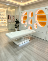 Table de massage électrique de luxe à trois moteurs en cuir blanc, base blanche, pour salon de beauté et extensions de cils – Meilleures ventes