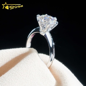 Con certificato classico 6 artigli solitario rotondo taglio brillante 2ct VS2 Lab cresciuto diamante CVD anello di fidanzamento 18K oro massiccio - Product Image 1