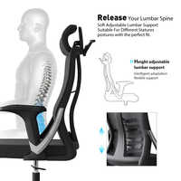 Chaise de bureau ergonomique NOEL à dossier haut, moderne, économique, en maille, confortable, pivotante, réglable en hauteur Soutien