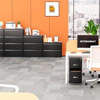 Armoire de classement métallique à 3 tiroirs en acier épais pour bureau à domicile, avec serrure, pour le rangement de documents et de reçus domestiques
