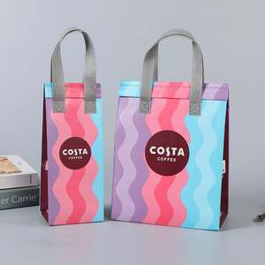 Sacs isothermes personnalisés écologiques jetables en non-tissé avec feuille d'aluminium, vierges, pour emballage alimentaire à emporter et livraison isotherme - Product Image 4