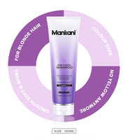 Shampooing professionnel de protection de couleur de cheveux blond argenté crème rafraîchissante de 300ml pour un usage domestique élimine les teintes jaunes et violettes