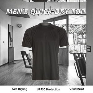 Camiseta Deportiva Negra de Secado Rápido para Hombre con Protección Solar UPF50, Corte Holgado, Manga Corta, para Gimnasio, Entrenamiento Activo, Top de Longitud Completa - Product Image 2
