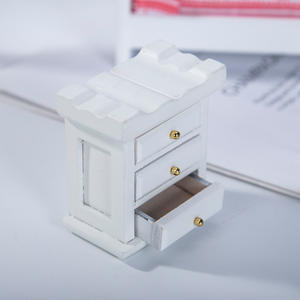 1:12 Mini DIY juguete casa de muñecas muebles modelo 1:12 Mini casa de muñecas dormitorio tres compartimentos mesita de noche artesanías de madera - Product Image 3