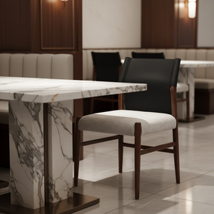 Chaise de salle à manger en cuir de selle en <span class=keywords><strong>bois</strong></span> massif de style nordique, meubles de luxe écologiques pour la maison et l'hôtel - Product Image 5