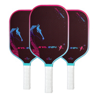 Raket Pickleball TUOYUAN Custom War Horse Kevlar T700 dengan Inti Busa EPP 16mm Bentuk Memanjang OEM