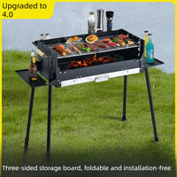 Barbecue portable en acier inoxydable pour le camping en plein air, la cour et la maison