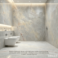 Panneaux de revêtement en marbre jaune beige pour mur d'accentuation dans le salon