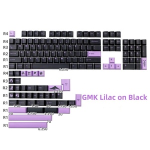 GMK-teclas de perfil de cereza para <span class=keywords><strong>teclado</strong></span> mecánico, color negro, <span class=keywords><strong>lila</strong></span>, 140 teclas, PBT, sublimación, para interruptor MX, gran oferta - Product Image 2
