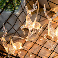 Guirlande lumineuse de Noël en plastique LED à piles en forme de cerf fée, IP44, pour extérieur/intérieur, décoration de jardin, fête