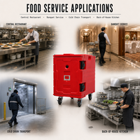 Boîte isotherme pour aliments avec roulettes, support empilable pour bacs GN, idéal pour les banquets d'hôtel et le service de repas institutionnel