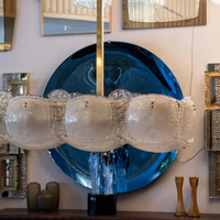 Lustre moderne en verre de Murano italien, effet vague d'eau, pour salle à manger, décoration de galerie, luminaires suspendus