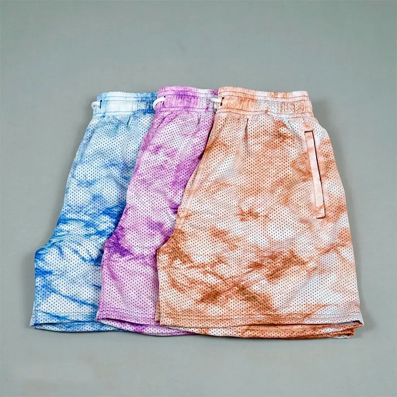 Custom Logo Color Double Layer Designer Mesh Shorts Lining Summer Sublimation All Over Print Custom Blank Short Men Mesh Shorts