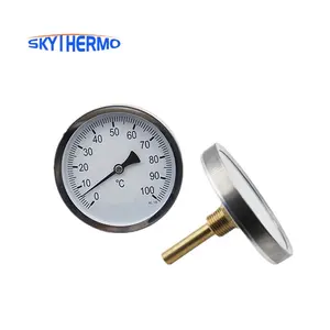 Termômetro bimetal, d100mm medidor de temperatura industrial do tubo para o teste da temperatura da água