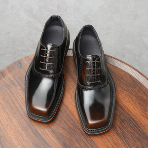 Chaussures habillées pour hommes, style moderne, en cuir véritable, chaussures habillées formelles pour hommes - Product Image 3