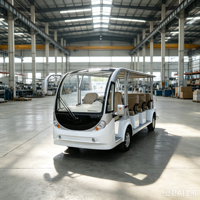 Bus Listrik Terbuka 14 Kursi Tanpa Pintu Rangka Baja Kapasitas 1000kg untuk Wisata Bermain Mobil Melihat Satwa Liar Nol Emisi Jarak Tempuh 100km