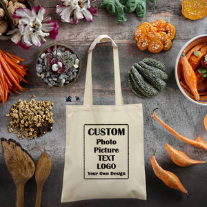 Bolsa de Mano de Lona de Algodón Negra Lisa Estilo Japonés de 8oz 12oz con Logotipo Personalizado - Marca COTTON FIELD, Bolsa Reutilizable para Compras y Viajes - Product Image 2