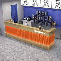 Comptoir de caisse en bois durable pour restaurant commercial, comptoir de bar, réception de magasin, bureau d'accueil pour hôtel et centre commercial
